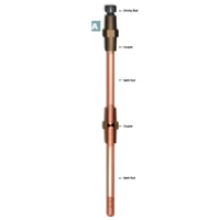 Grounding Rod Copper Bonded Sectional Dia. Rod 12.5 mm Length 1400 mm Thread Dia. 9/16