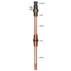 As Grounding Rod Copper Sectional Dia. Rod 17.2 mm Length 1200 mm Thread Dia. 3/4