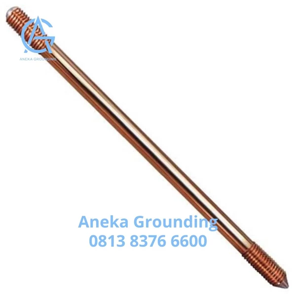 Stik Grounding Tembaga Bonded Sectional Dia. Rod 17.2 mm Length 1800 mm Thread Dia. 3/4"