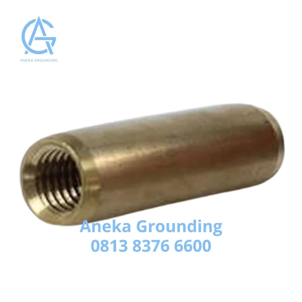 Coupler Penyambung Stik Grounding Threaded Copper Alloy Diameter Thread 3/4"