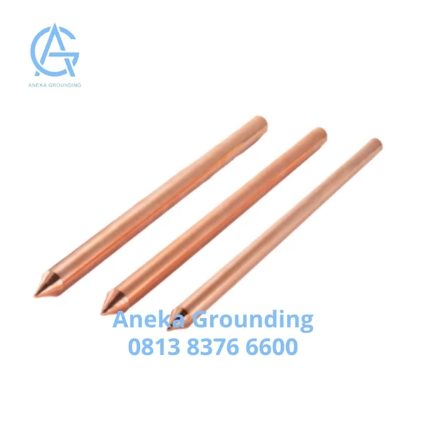Grounding Rod Tembaga Unthreaded & Pointed Diameter 12.5 mm Panjang 1200 mm