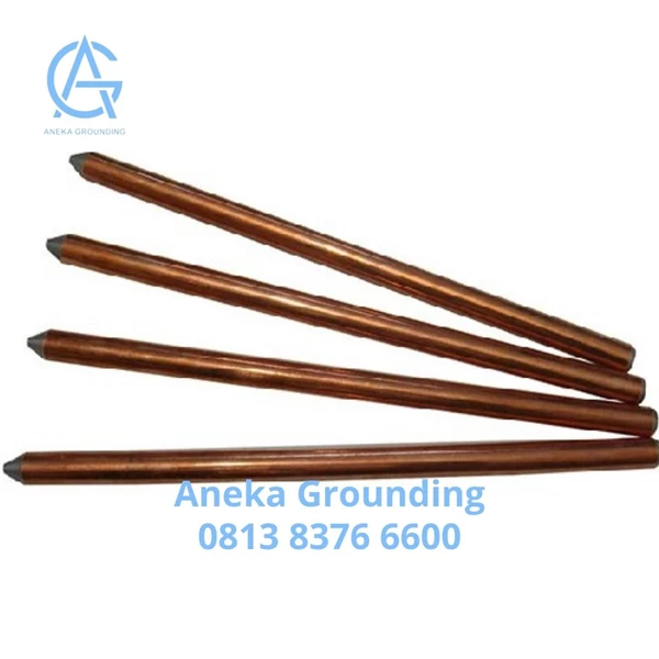 Copper Bonded Grounding Rod Unthreaded & Pointed Diameter 17.2 mm Panjang 1200 mm