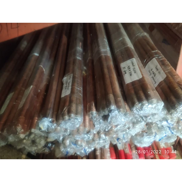 Earth Rod Grounding Copper Bonded Unthreaded & Pointed Diameter 17.2 mm Panjang 1500 mm