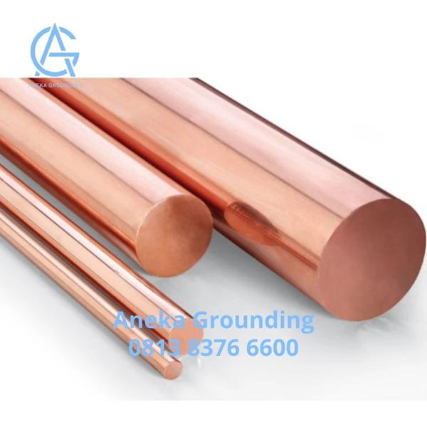Copper Stick Grounding Bonded Unthreaded & Pointed Diameter 19 mm Panjang 1800 mm