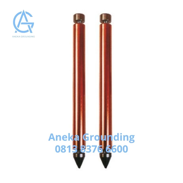 Earth Grounding Rod (Ground) Pure Copper Internally Threaded Rod Diameter 16 mm Length 1500 mm