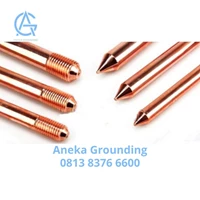Stik Grounding Rod Pure Copper Externally Threaded Dia. Rod 12.5 mm Length 1500 mm Thread Dia. 9/16