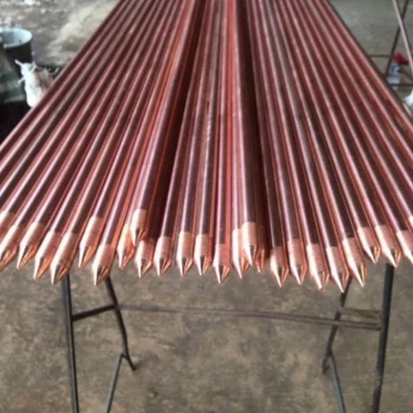 Pure Copper Ground Rod Arde Externally Threaded Dia. Rod 12.5 mm Length 1800 mm Thread Dia. 9/16"