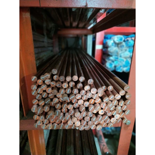 Grounding Rod Arde Tembaga Murni Externally Threaded Dia. Rod 12.5 mm Length 2400 mm Thread Dia. 9/16"