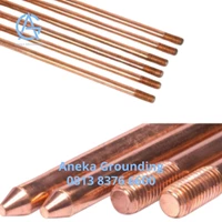 Pure Copper Arde Grounding Externally Threaded Dia. Rod 12.5 mm Length 3000 mm Thread Dia. 9/16