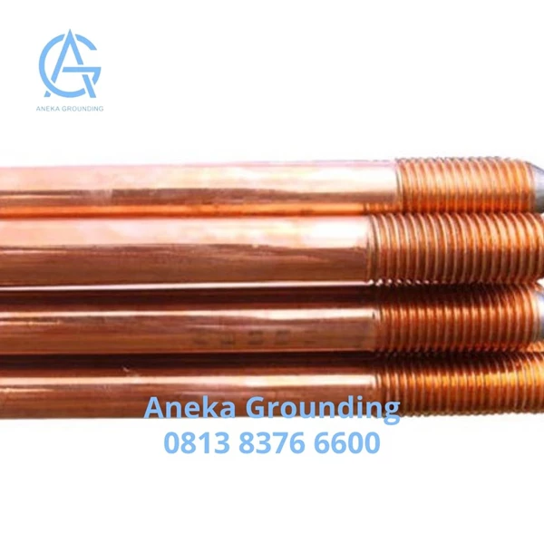 As Grounding Tembaga (Pure Copper) Externally Threaded Dia. Rod 17.2 mm Length 3000 mm Thread Dia. 3/4"