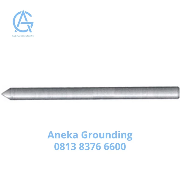Batang Grounding Arde Galvanis Unthreaded & Pointed Dia. Rod 12 mm Length 1800 mm